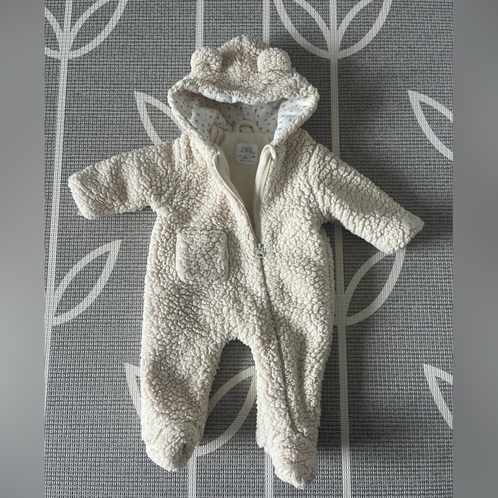 Zara baby fleece bunting suit